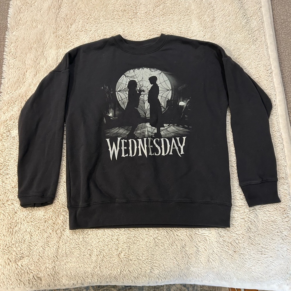 Abercrombie Kids Wednesday Black Graphic Crewneck